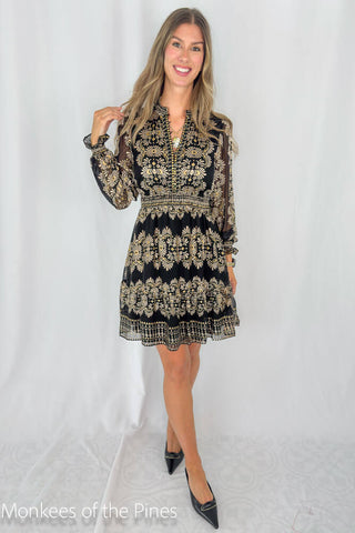 Halebob Velvet Print Dress