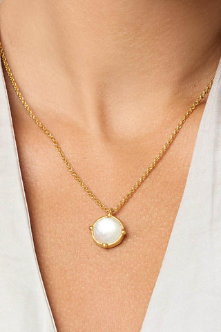 Honeybee Solitaire Necklace-Iridescent Emerald Green-OS