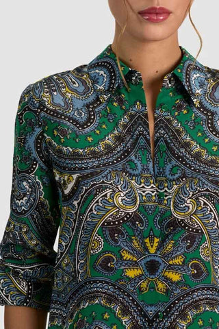 A+O Willa Placket Top Bon Voyage