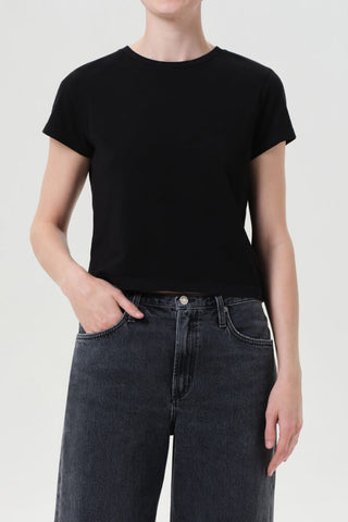 Agolde Adine Shrunken Tee Black