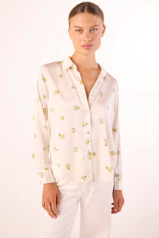 Misa Celine Top Spaced Ditsy Ivory