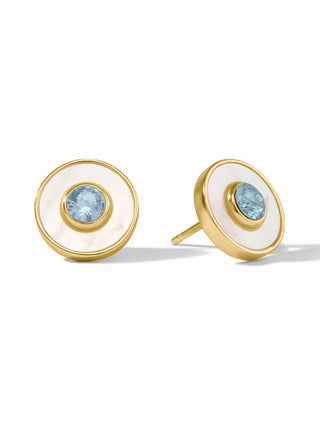Colette Circle Stud Chalcedony Blue