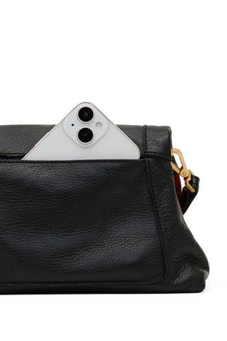 Hammitt Beverly Med Black Brushed Gold Red Zip