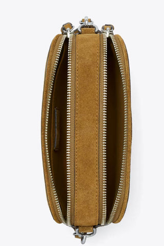 Tory Burch Miller Suede Mini Crossbody Toffee