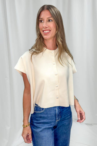 Cap Sleeve Sweater Ivory