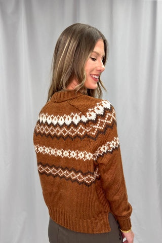 Wooden Ships Pumpkin Fair Isle Chunky Crew