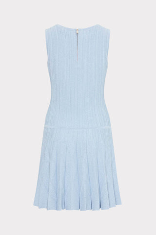 Milly Wave Godet Knit Dress Blue