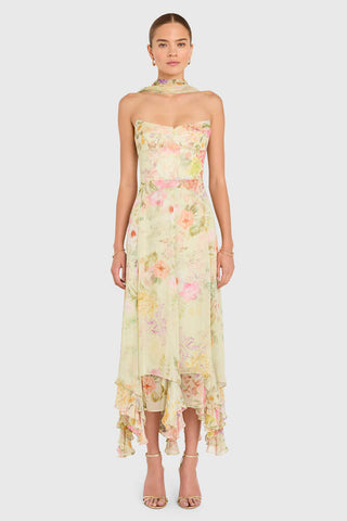 Amanda Uprichard Monterey Dress with Scarf Endive Multi