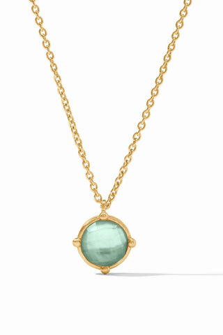 Honeybee Solitaire Necklace-Iridescent Aquamarine Blue-OS