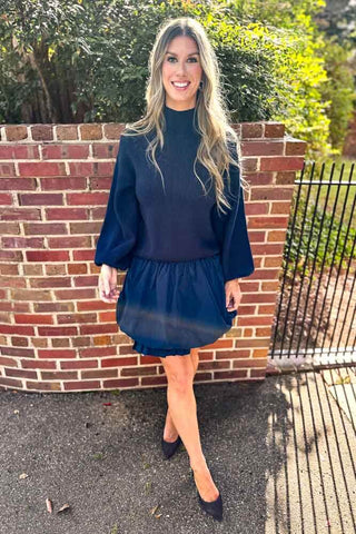 En Saison Turtle Neck Dress Navy