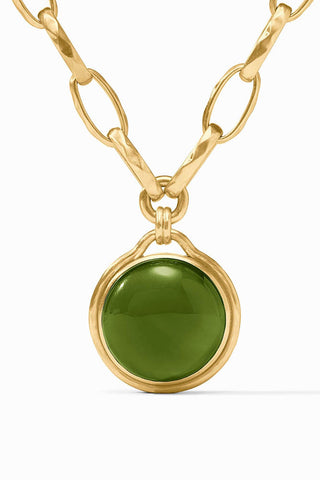 Solara Statement Necklace-Iridescent Palmetto Green-OS