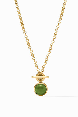 Solara Solitaire Necklace-Iridescent Palmetto Green-OS