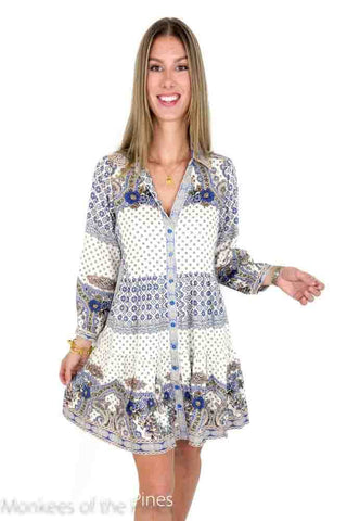 Halebob Navy Button Dress