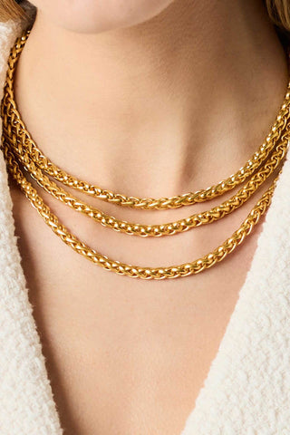 Cobblestone Link Necklace Gold