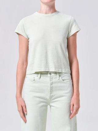 Agolde Adine Shrunken Tee Mint Cream