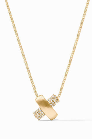 Catalina Pave X Delicate Necklace CZ