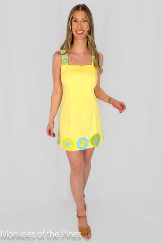 Anna Cate Lills Dress Yellow Crochet