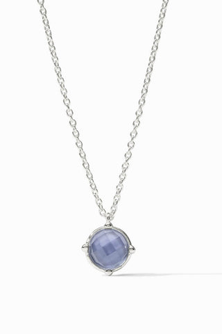 Julie Vos Honeybee Solitaire Necklace Iridescent Tanzanite Blue Silver