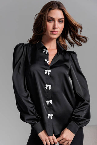 Arly Bow Blouse Black