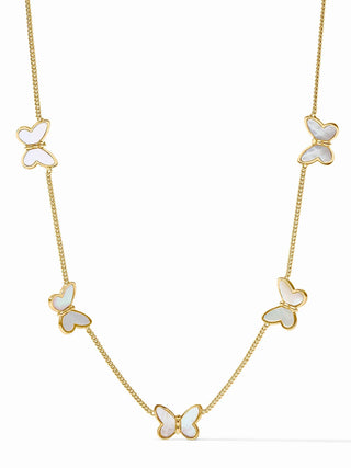 Papillon Delicate Station Necklace Pearl