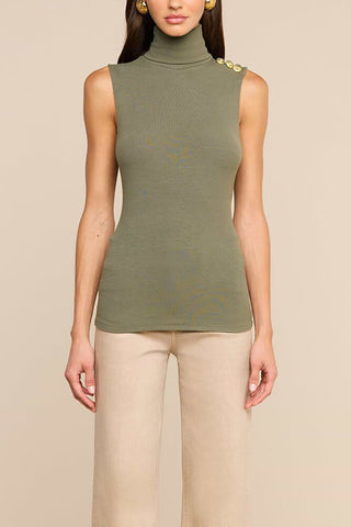 Ceci Turtleneck Ash Olive Gold