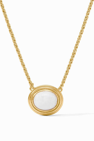 Portofino Solitaire Necklace-White Jade-OS