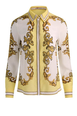 Alice + Olivia Willa Placket Top Golden Coast
