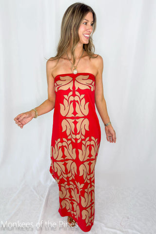 Anna Cate Wess Midi Red/Khaki