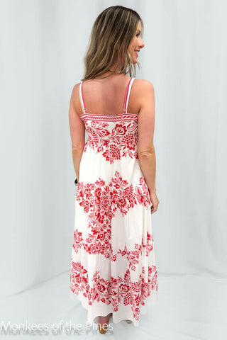 red tiered maxi dress Halebob Red Tiered Maxi – Monkee's of the Pines