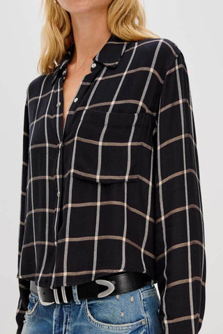 Rails Malin Woven Top Onyx Sand Birch