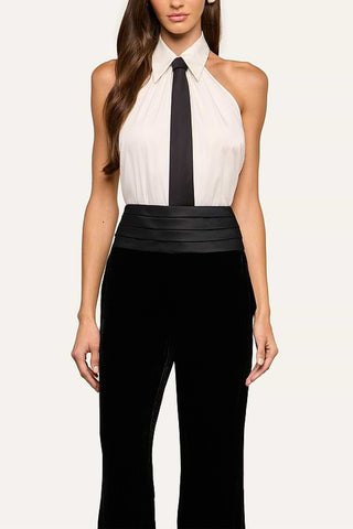L'Agence Wren Necktie Halter Top