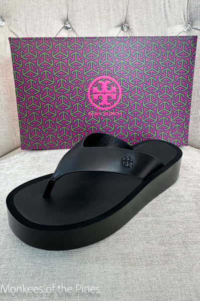 Tory Burch Leather Platform Flip Flop Black – Monkee's of the Pines