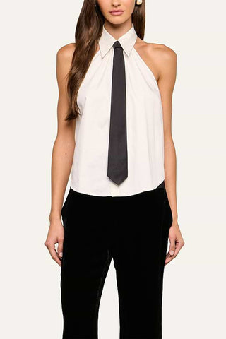 L'Agence Wren Necktie Halter Top