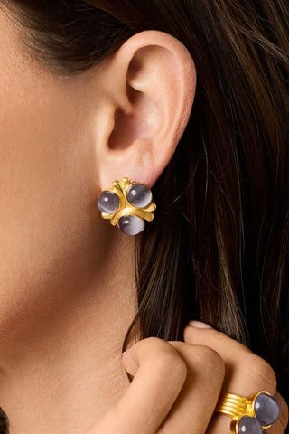 Cobblestone Statement Stud Multi Stone Cat's Eye