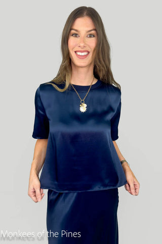 Short Sleeve Top Navy