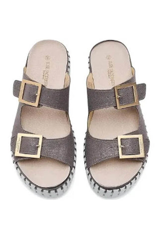 Ilse Jacobsen Double Buckle Sandal Grey