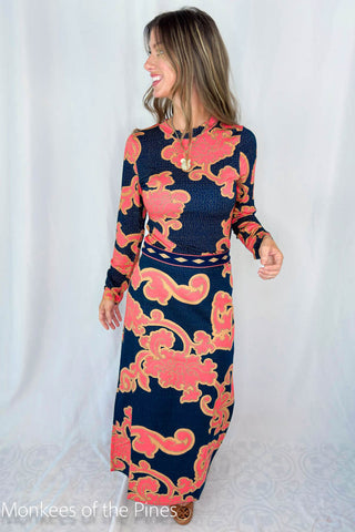 Anna Cate Portia Skirt Navy/Coral