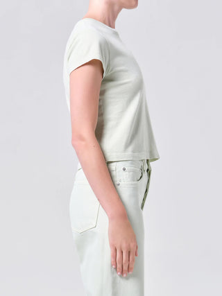 Agolde Adine Shrunken Tee Mint Cream