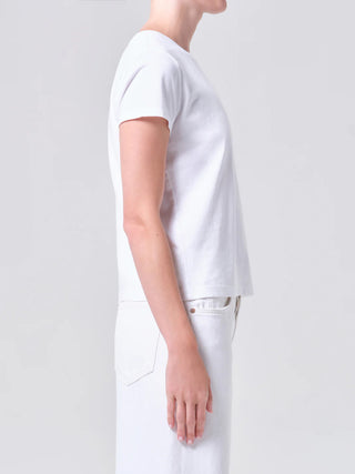 Agolde Adine Long Line Tee White