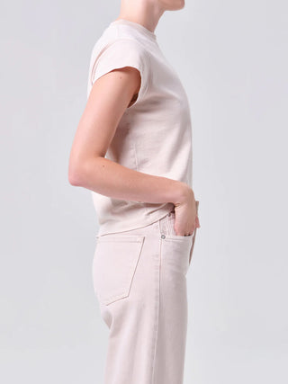 Agolde Bryce Cap Sleeve Tee Foundation - Dusty Rose