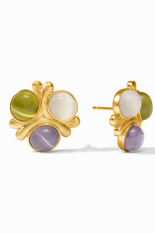 Cobblestone Statement Stud Multi Stone Cat's Eye