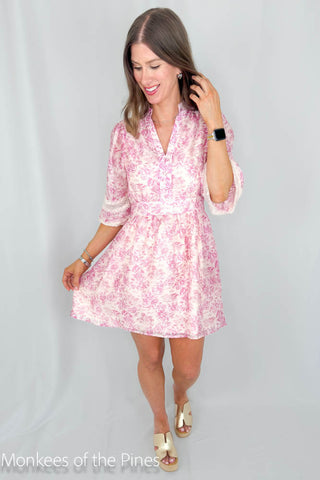 Cinch Waist Dress Pink