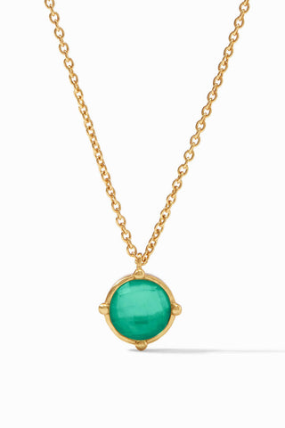 Honeybee Solitaire Necklace-Iridescent Emerald Green-OS