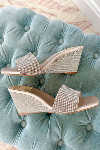 Appetit Wedge Mule Nude Suede Champagne