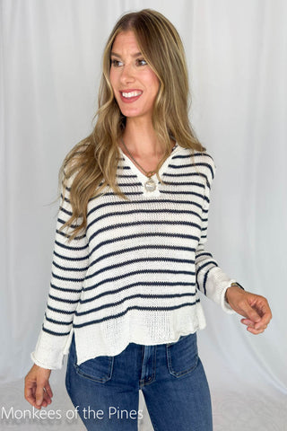 Wooden Ships Marin Striped Polo Top