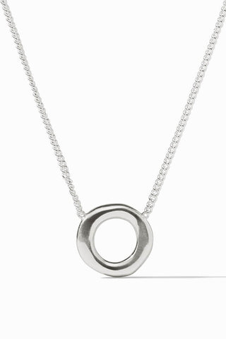 Wave Circle Delicate Necklace-Silver-OS