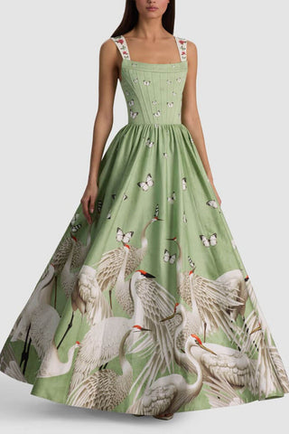 A+O Guinevere Bustier Maxi Dress Drift Light Sage