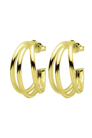 Triple Claire Hoop Gold