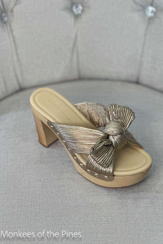 Jana Platform Slide - Champagne Satin