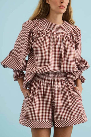 Hunter Bell Hayes Top Cotswold Check Rust